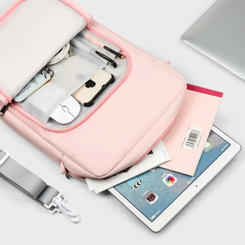 

for Microsoft Surface Pro Handle Zip Pouch Shoulder Strap Bag Waterproof Sleeve Multi Pocket for Keyboard Mouse Cable Carry Case
