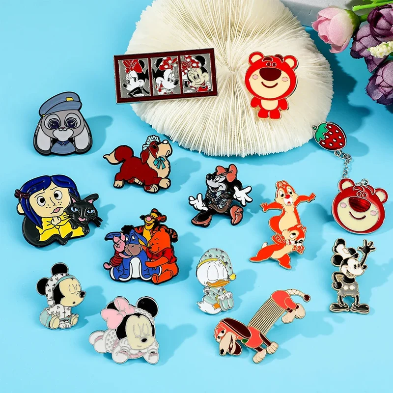 

Disney Mickey Mouse Pooh Bear Anime Pin Chip 'n' Dale Cartoon Badge Animals Cartoon Brooch for Bags Hoodies Lapel Pin Jewelry