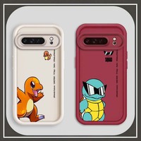 P-Pokemons Gengars Squirtles For Google Pixel 9 8A 8 7 7A Pro XL 5G Eye Ladder Phone Case Soft TPU Shockproof Cover