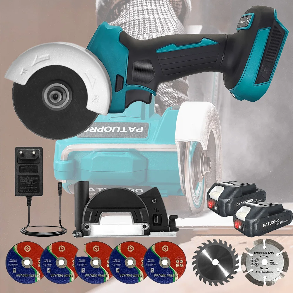 

3inch Electric Brushless Angle Grinder With Dust Shield 20000RPM Cordless Grinding Cutting Power Tool For Makita 18V Battery