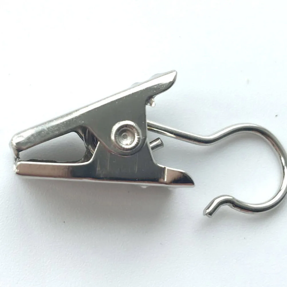 

120Pcs Wide Flat Metal Clips Heavy Duty Silver Hooks for String Lights Copper Wire Tents Home Garden Decoration