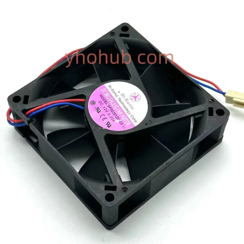 

BI-SONIC SP802512M-03 DC 12V 0.20A 80x80x25mm 2-Wire Cooling Fan