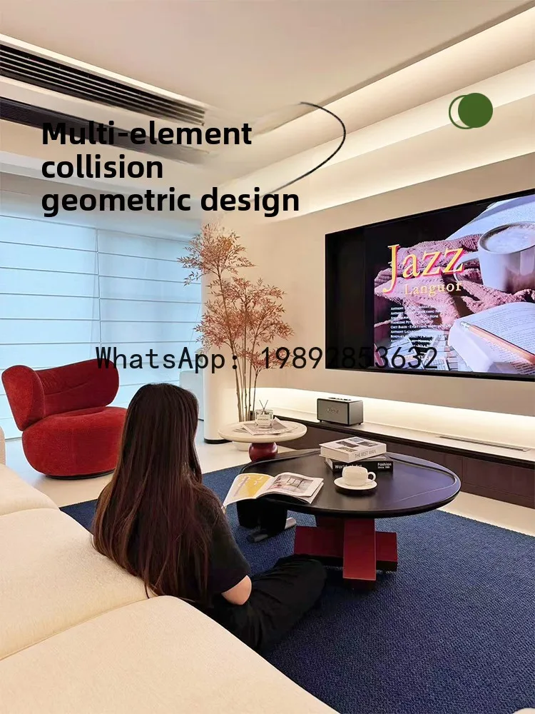 شقة صغيرة إيطالية الحد الأدنى غرفة المعيشة المنزل غير النظامية الحديثة الخفيفة الفاخرة الراقية طاولة القهوة الإبداعية #3