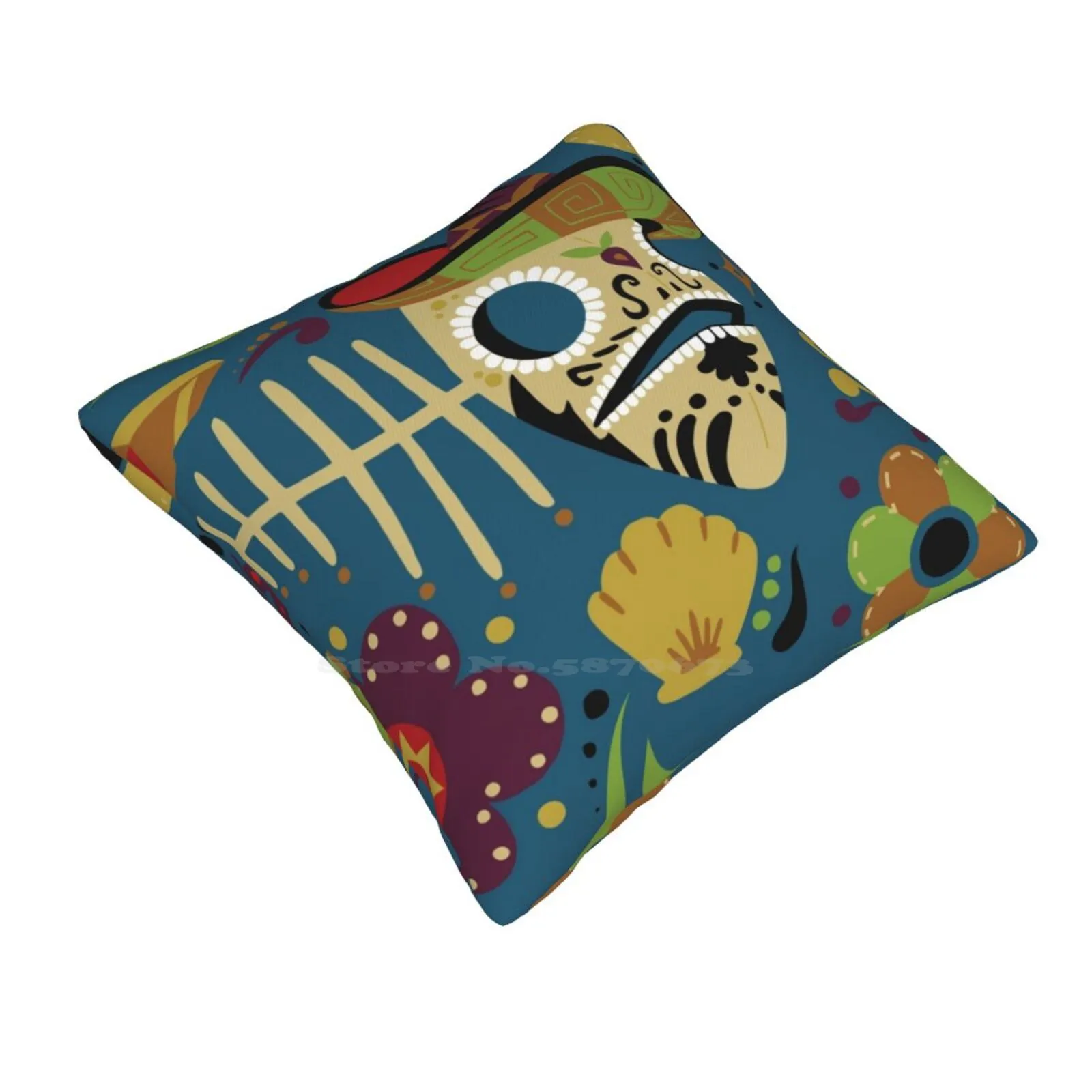 Pescado Muerto Bedroom Office Hug Pillowcase Fish Dead Spanish Mexican Mural Flower