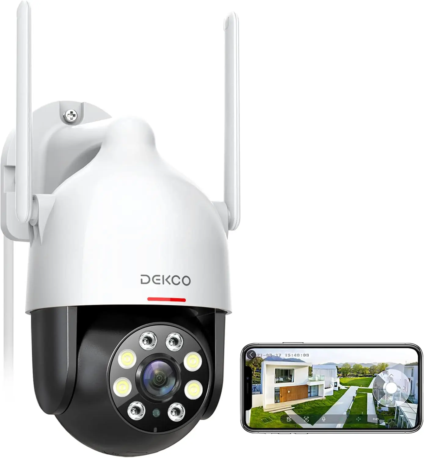 

2K WiFi Surveillance Security Camera Outdoor Indoor Dome Pan Tilt 360 Degree View 3MP Motion Detection Siren 2 Way Audio
