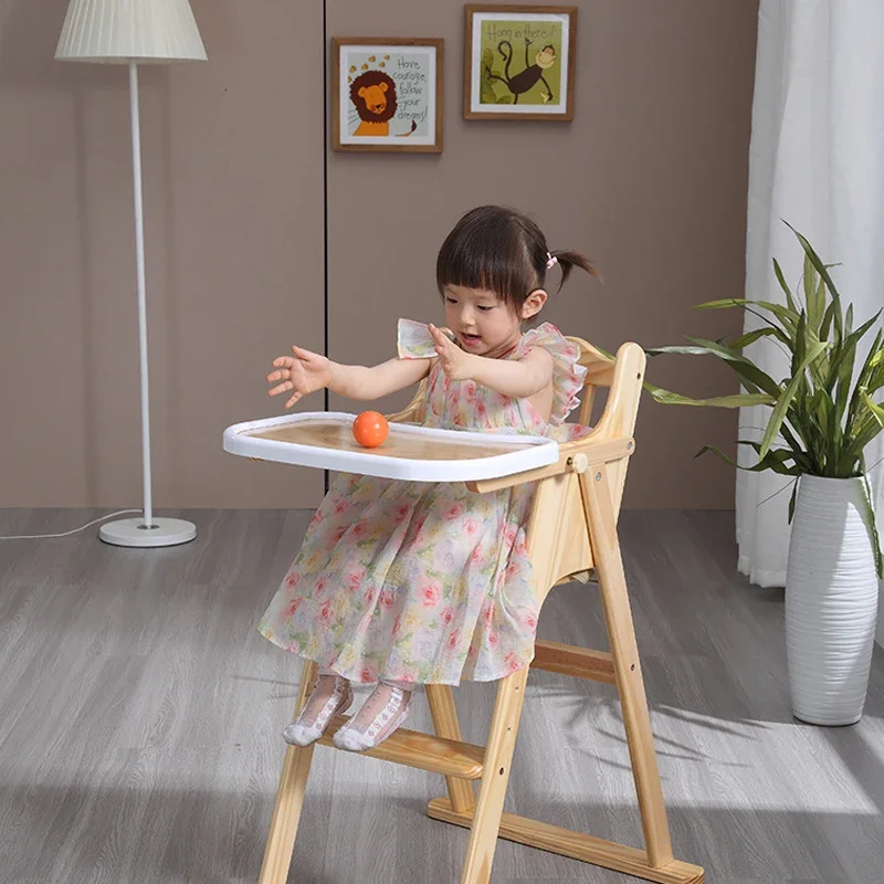 SeaMind الأطفال تناول الطعام المطبخ غرفة نوم الفندق في الهواء الطلق بما في ذلك الغسيل مخصص طوي التصميم الحديث كرسي مرتفع خشبي #5