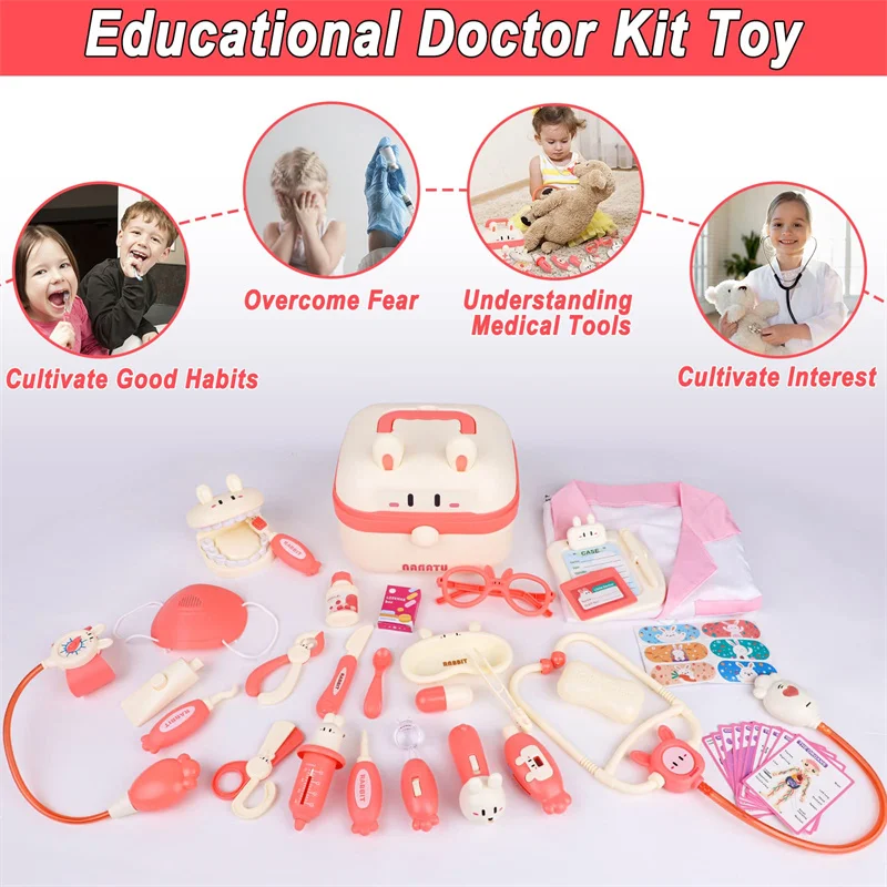 Doctor Toys For Kids Pretend Play Girls Simulation Dentist Kit Play Set Nurse Tools Box Educational Toy For Children Gift