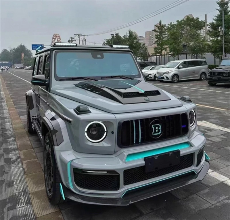 Para Mercedes Benz W463 W464 G900 ReaI parachoques de fibra de carbono seco labio delantero trasero ala trasera juego completo de Kit de alerón envolvente