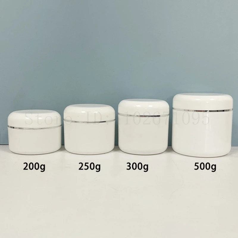 1 bag White Plastic Cream Jar Sample Containers for Cream Jars: Refillable Round Compact Trial Cases