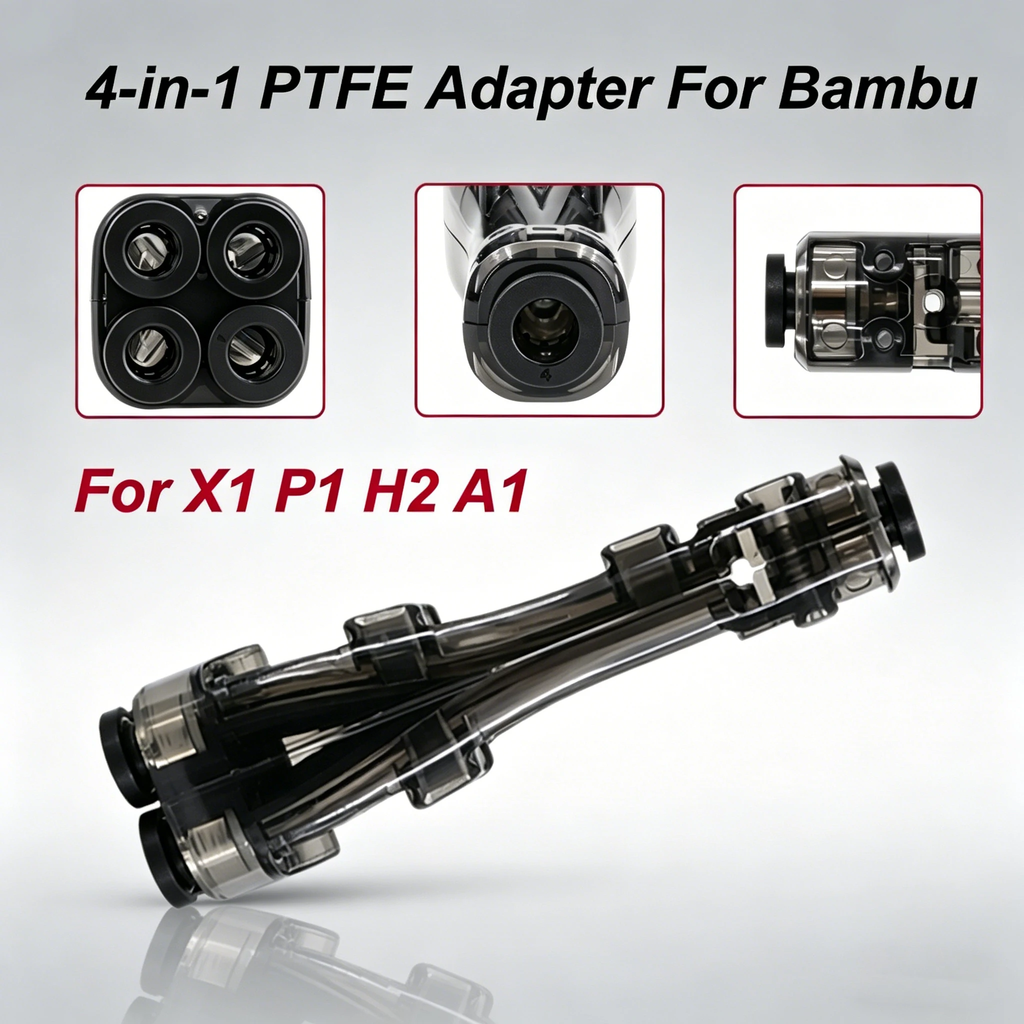

Адаптер для филаментных трубок 4-в-1 для 3D-принтеров Bambu Lab A1/A1 Mini, совместимый, предотвращающий засорение, аксессуар для запчастей 3D-принтеров