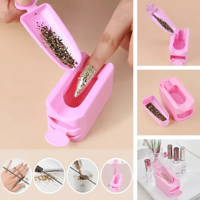 Double layer nail powder recycling storage box, nail dust collector container rack, nail tool storage container