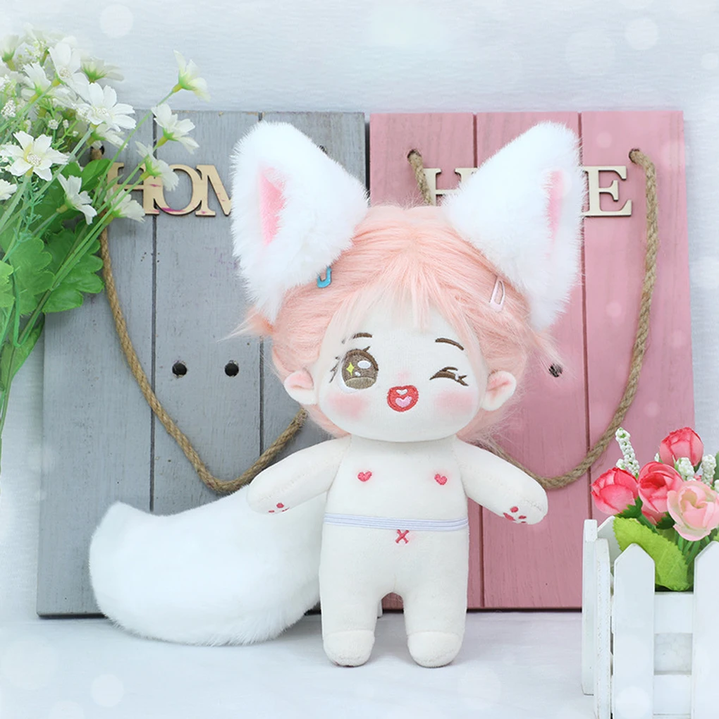 Cotton Doll Plush Emulation Toy Dress up Handmade Craft Head-wear Decoration Ornament Toddler Baby  Gift Nake Kids view 3