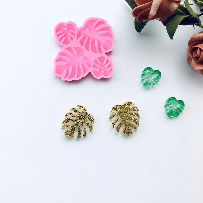 Monstera Leaves Ear Studs Silicone Mold is Suitable for Resin Epoxy Resin Diy Craft Pendant Earrings Jewelry Making