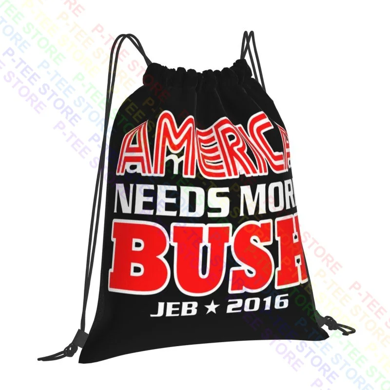 America Needs More Bush Jeb 2016 Drawstring Bags Gym Bag Fashion Foldable Shopping Bag Riding Backpack