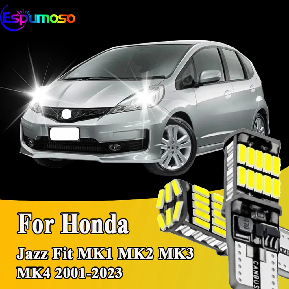 

Для Honda Jazz Fit MK1 MK2 MK3 MK4 2001-2017 2018 2019 2020 2021 2022 2023 2 шт. Суперяркие светодиодные лампы T10 W5W Canbus 12V/24V