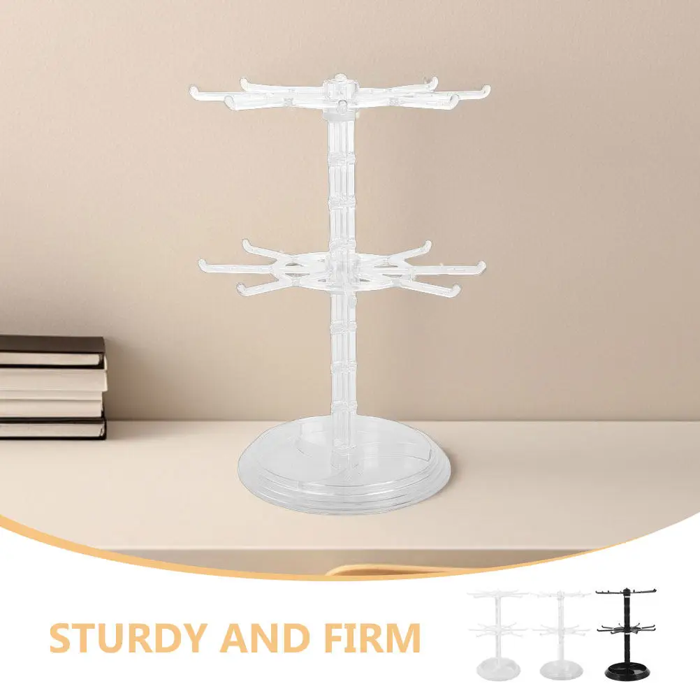 3Pcs Rotating Keychain Holder Jewelry Display Stand for Desk Small Organizer Necklace Earring Bracelet Ring Chain Storage Rack