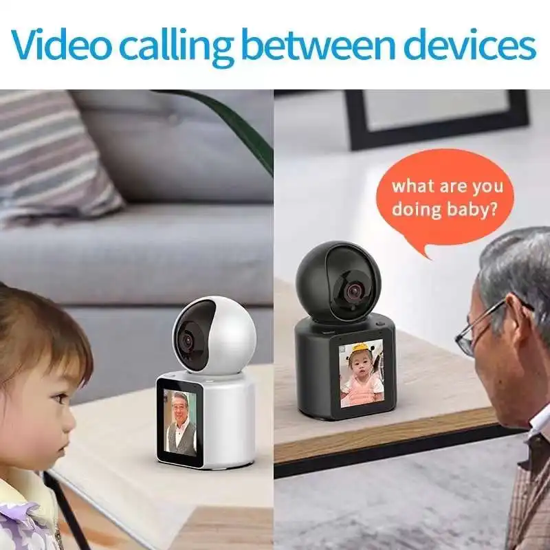 

2MP 1080P 2,8-дюймовый IPS-экран, одна клавиша, IP-камера для видеозвонков, AI, обнаружение гуманоидов, беспроводной PTZ для видеотелефона для пожилых людей, монитор видеонаблюдения