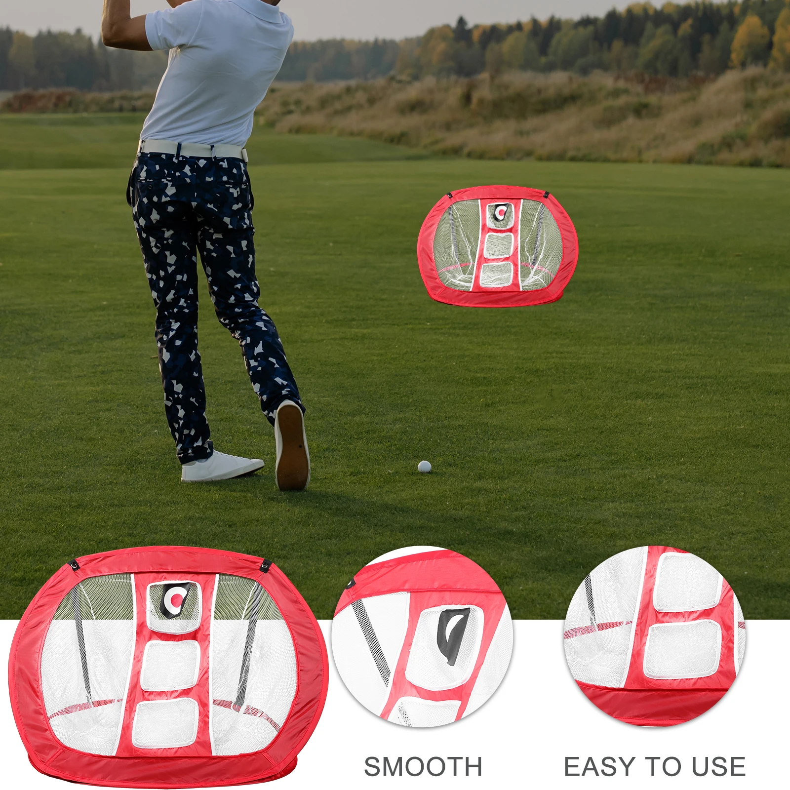 

Lightweight Indoor Chipping Net Golf Training Equipment Fiber Practice Tool Home Backyard Improve Accuracy Distance Control For