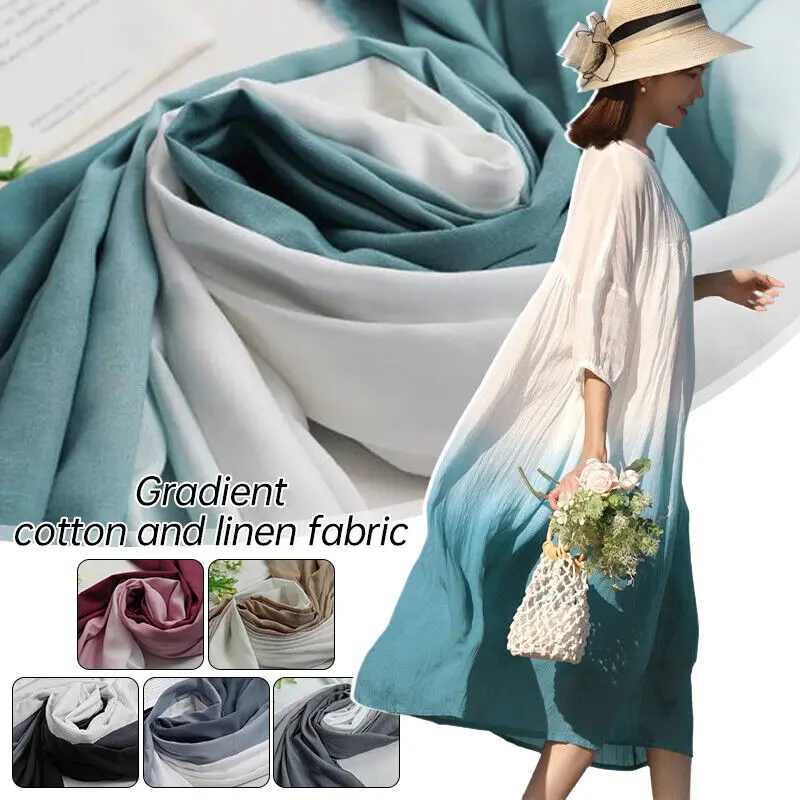 50x136cm Cotton Linen Gradient Color Vintage Fashion Diy Sewing Flexible Fabric Organza Tulle Fabric Dancing Gauze Material