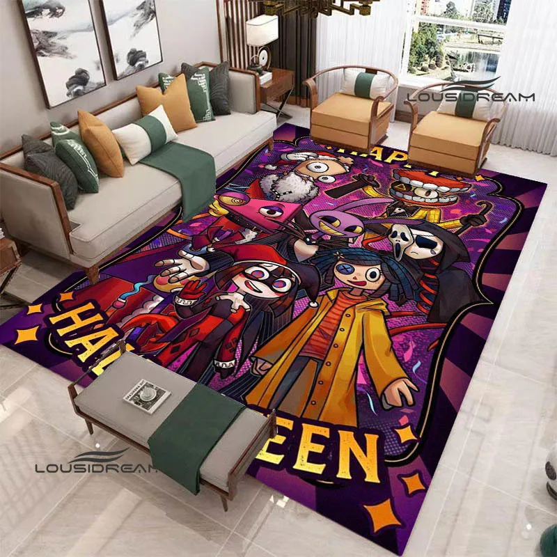 Alfombra de dibujos animados de circo DIGITAL para sala de estar, alfombrilla antideslizante para puerta de dormitorio, accesorios de fotografía, regalo de cumpleaños