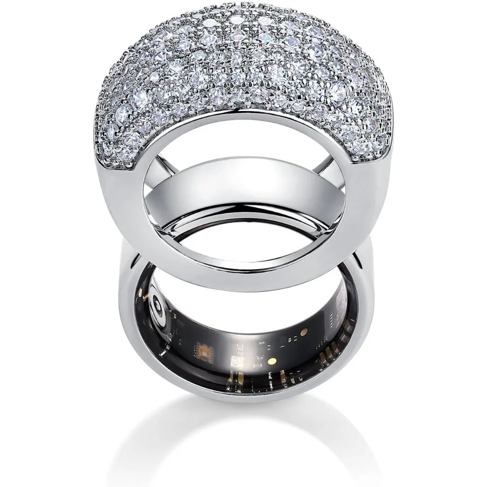 14K Gold Plated Pave Smart Ring Cover for Gen 4 Fitness Trackers - view 3