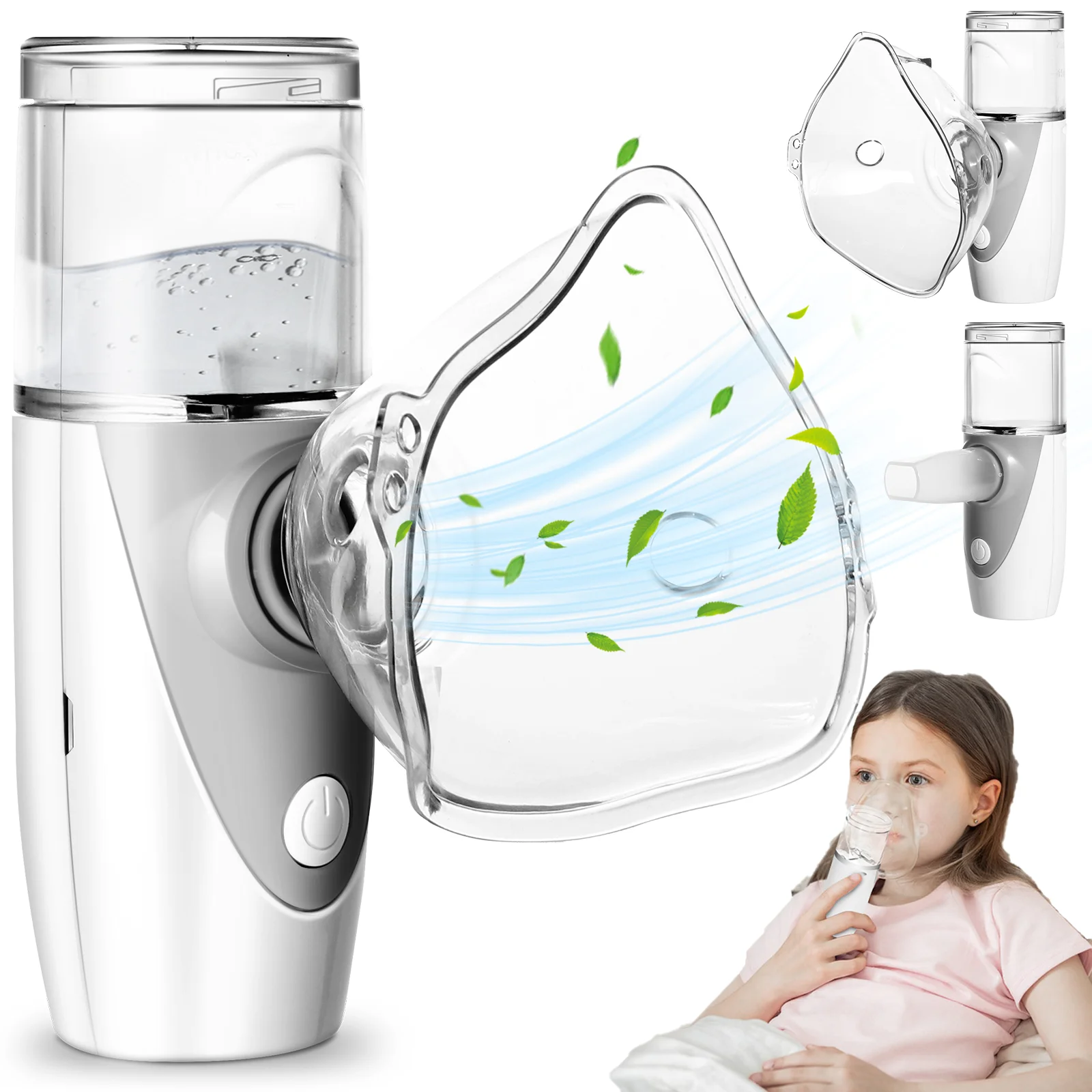 

Portable Nebulizer, Nebulizer Machine for Adults and Kids, with 3 Nebulizer Masks and Adjustable Nebulization Rate