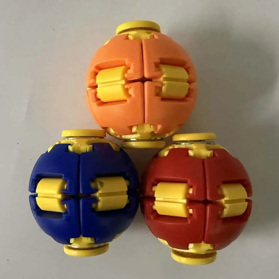 Hot sale color 3D printing press rotary decompression ball football fingertip gyro office classroom portable toys