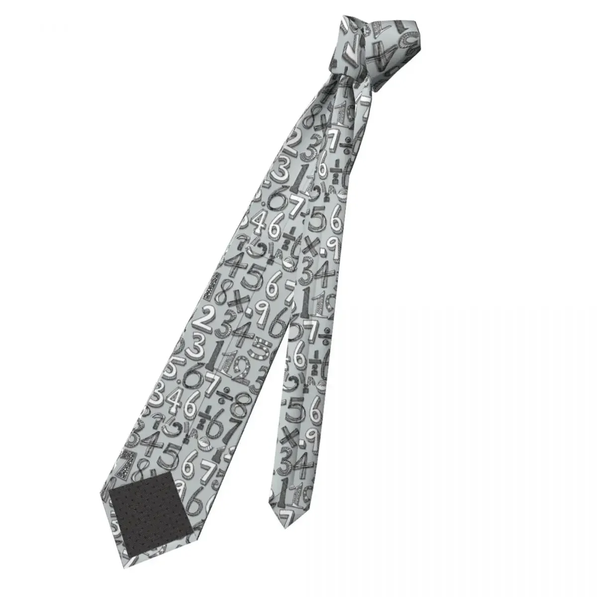 Math Doodle Silver Necktie Men Women Polyester 8 cm Geek Teacher Gift Neck Ties for Men Slim Wide Suits Accessories Cravat