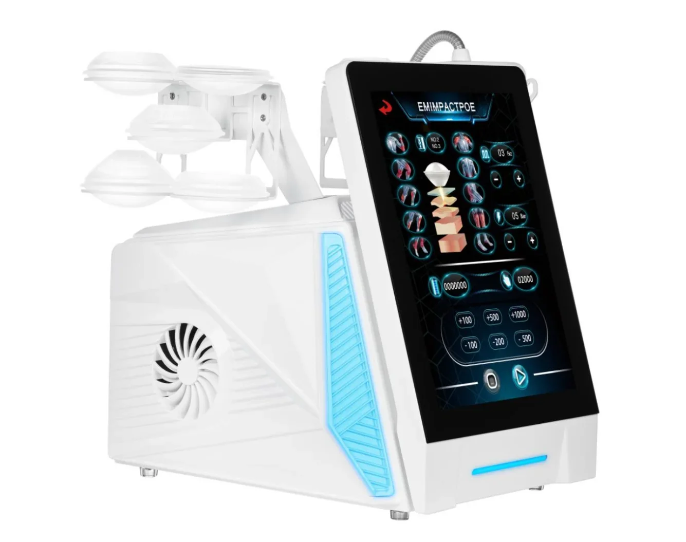 

Портативный аппарат для экстракорпоральной ударно-волновой терапии (ЭУВТ) и ТЭКАР-массажа для облегчения боли и физиотерапии ударными волнами