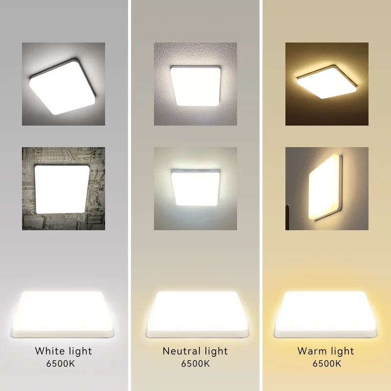 Imagem -06 - Super Bright Square Led Teto Lâmpada Iluminação para o Quarto Sala de Estar Quarto Cozinha 110v 220v 20 w 30 w 40 w 50w