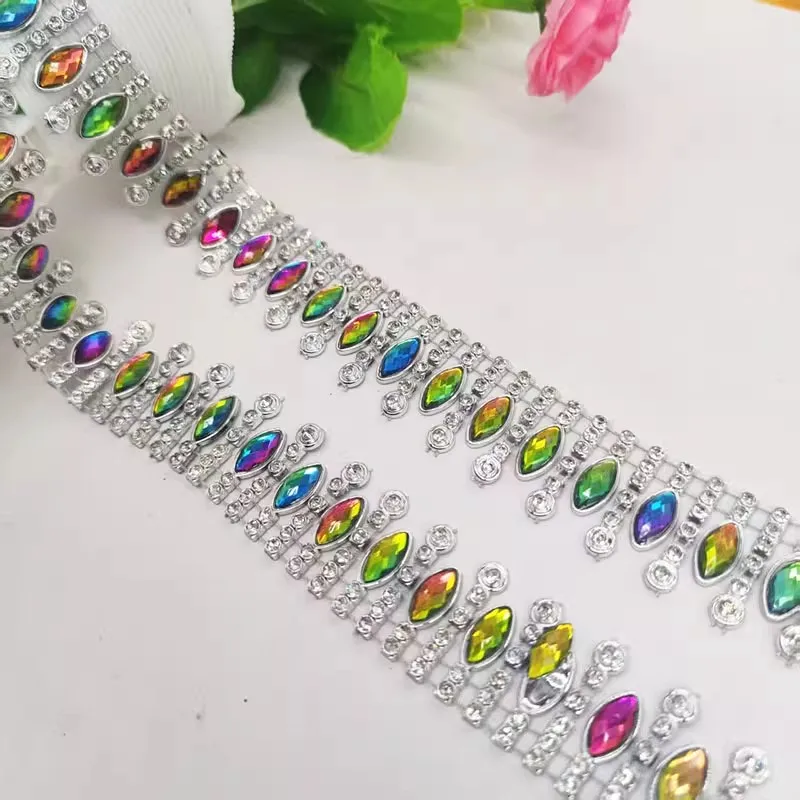 3 سنتيمتر 3 ياردة/مجموعة ملابس رقص شرابة معلقة قطعة الدانتيل الاكريليك الخرز الملون الدانتيل تقليم DIY بها بنفسك الملابس والاكسسوارات #2