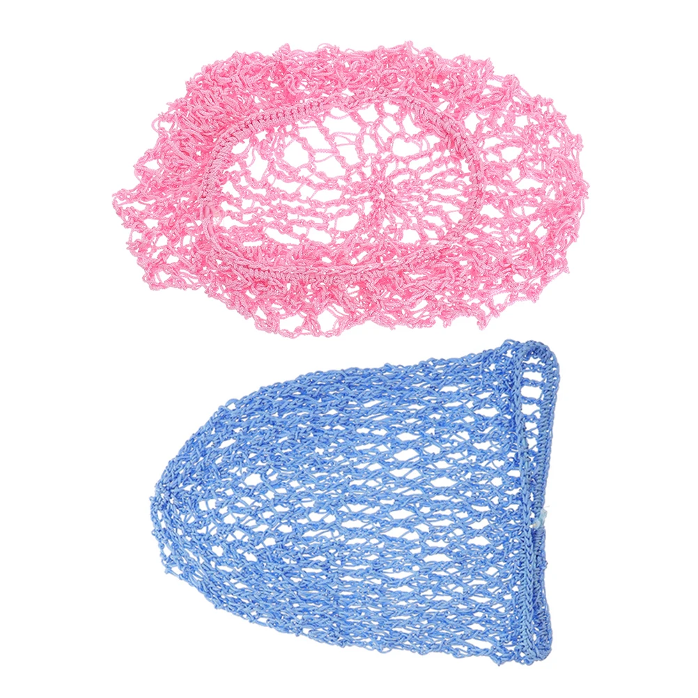 

2pcs Crochet Net For Sleeping Mesh Cover Women Rayon Knit Hat Long Hair Protection Reusable Hairnets Sleep Bath Cap