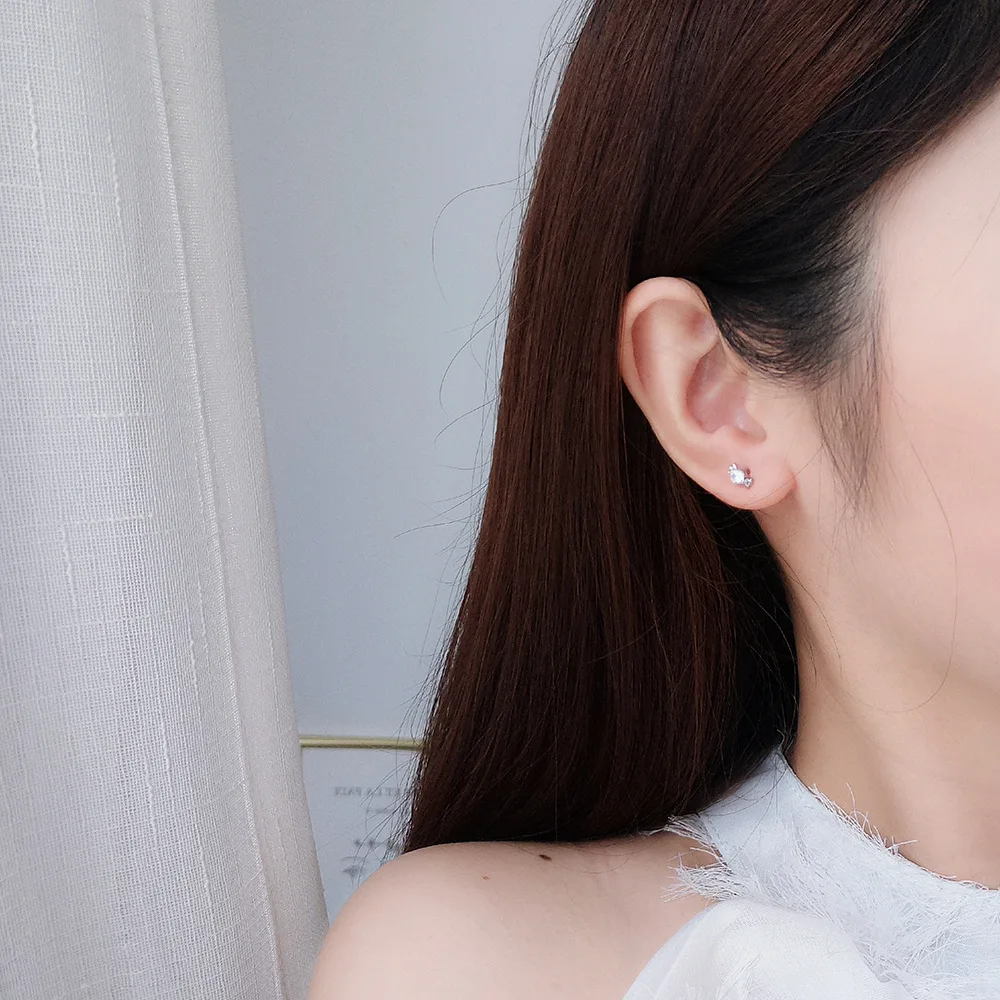 New Arrival S925 Pure Silver Candy Stud Earrings for Women with Unique Design Sense and Minimalist Style