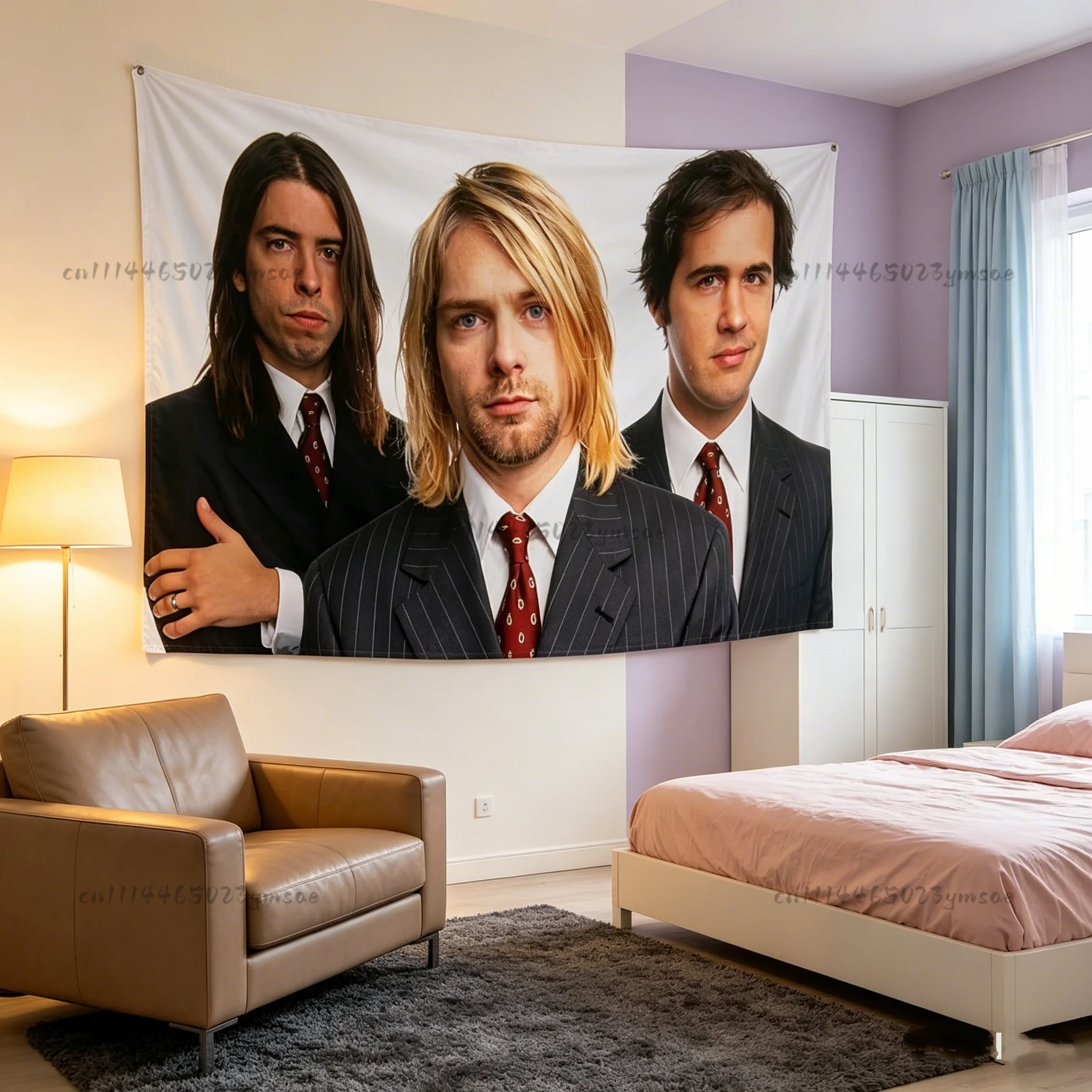 90X150CM Boutique Tapestry Band Nevermind N-Nirvana-S Poster Wall Tapestries Flags Aesthetic Art Background Cloth Party Banners