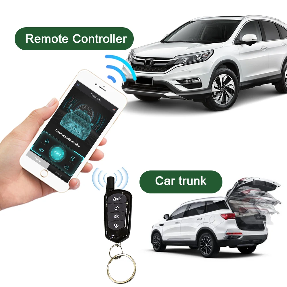 GIORDON sistema de entrada keyless alarme do carro com autostart push start stop botão bloqueio central automático desbloquear