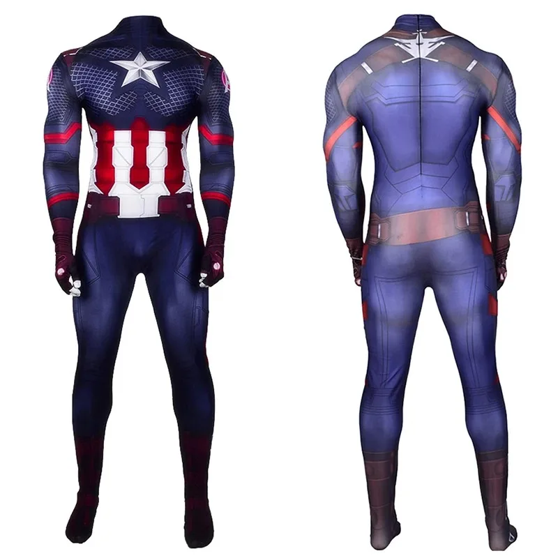 2024 neue Kapitän Amerika Cosplay Kostüm die Rächer Superhelden Steve Rogers Bodysuit Halloween Cosplay Kostüme für Kinder Aldult