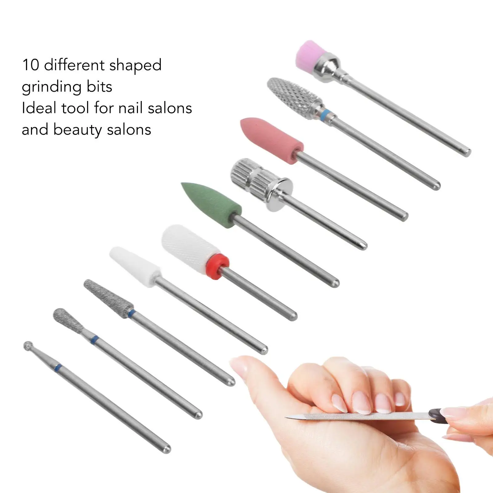 10/14Pcs Nail Drill Bits Set with Holder & Storage Box - Manicure Pedicure Tools for Nail Art