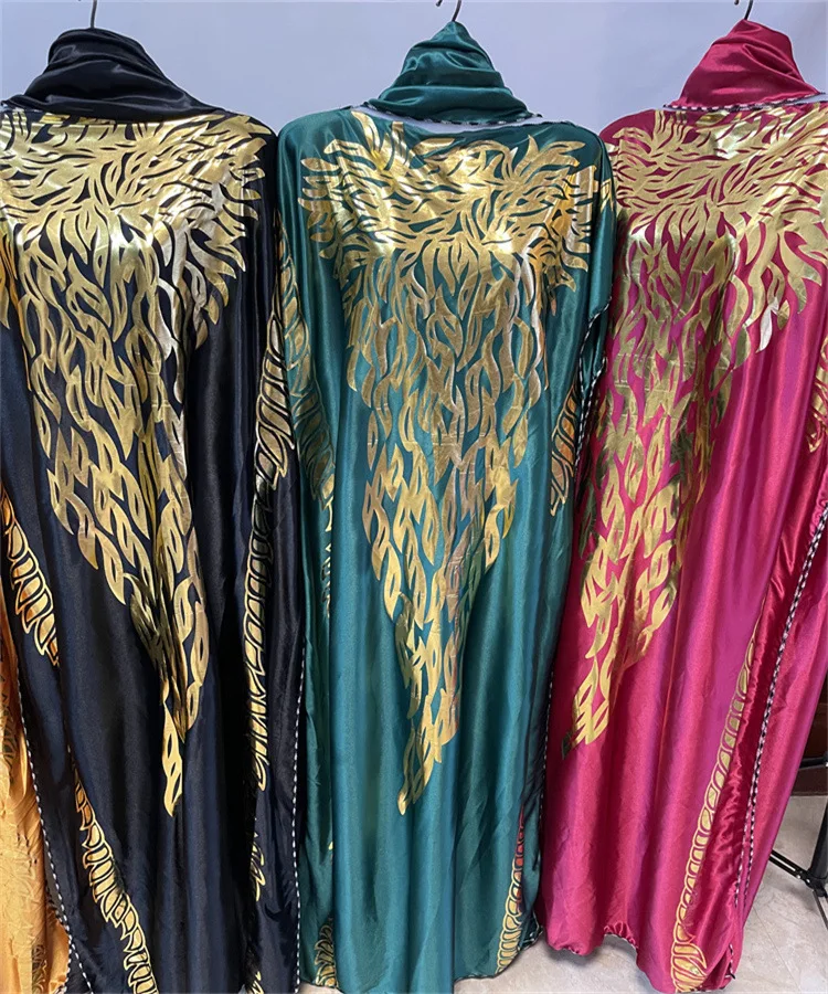 2025 جديد الملابس الأفريقية النساء فضفاضة ملونة لامعة القماش رداء كبير حجم الحرة فستان طويل عادية أفريقيا الصيف وشاح فساتين