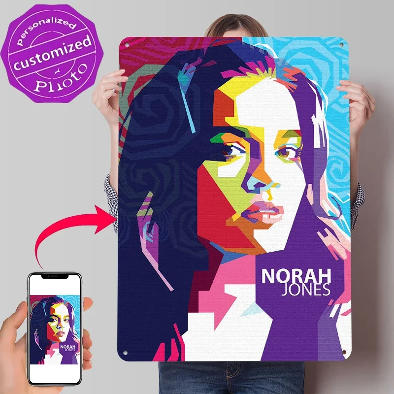 Металлический 3D-постер Norah Jones Lightly, индивидуальный дизайн, винтажные металлические вывески для декора мужской комнаты, украшение для дома, жестяная табличка