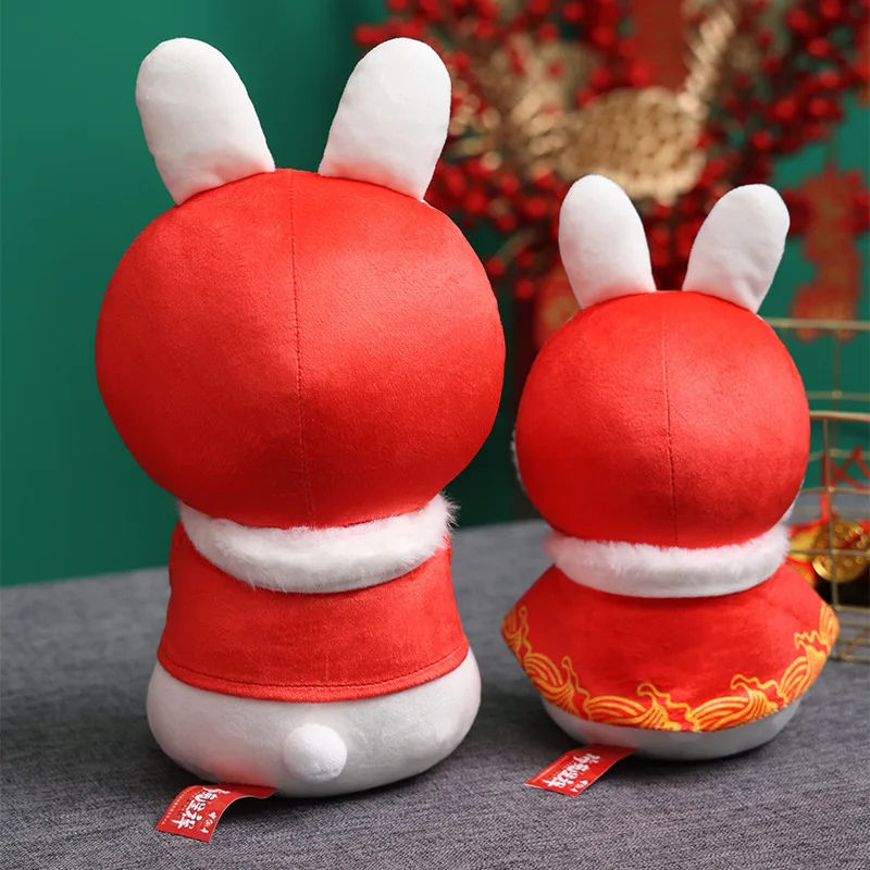 Chinese New Year Mascot Traditional Chinese Garments Rabbit Zodiac Rabbit Cute Kawaii Cloak Rabbit Plush Doll Christmas Gift