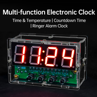 DC5V LED Digital Electronic Clock DIY Kit Instructional Soldering Components Featuring Alarm, Temperature and Countdown Function