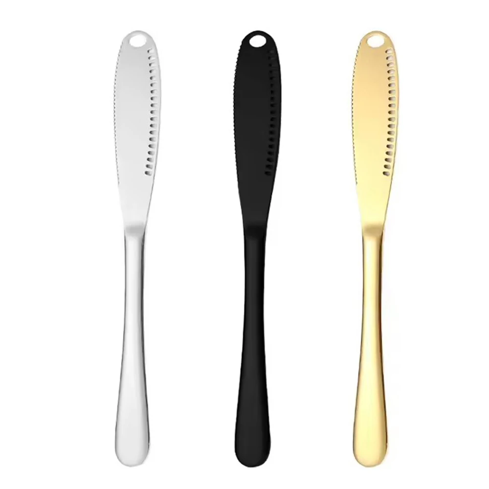 Cuchillo de mantequilla 3 en 1, cortador de queso de acero inoxidable, rebanador, cuchillo para untar crema, cortador de pan tostado, esparcidor de mantequilla, herramienta de cocina