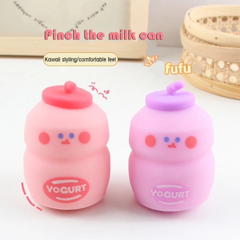 Creative Decompression Milk Jar Kneading Squeeze PU Slow Rebound Cute Cartoon Kids Toy Kawaii Decorations Over Family Girl Gifts