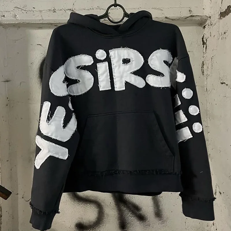 

Harajuku, простые жизненные толстовки в стиле хип-хоп, рок, готика, повседневные толстовки, креативный лоскутный пуловер с длинными рукавами и буквами, уличная одежда