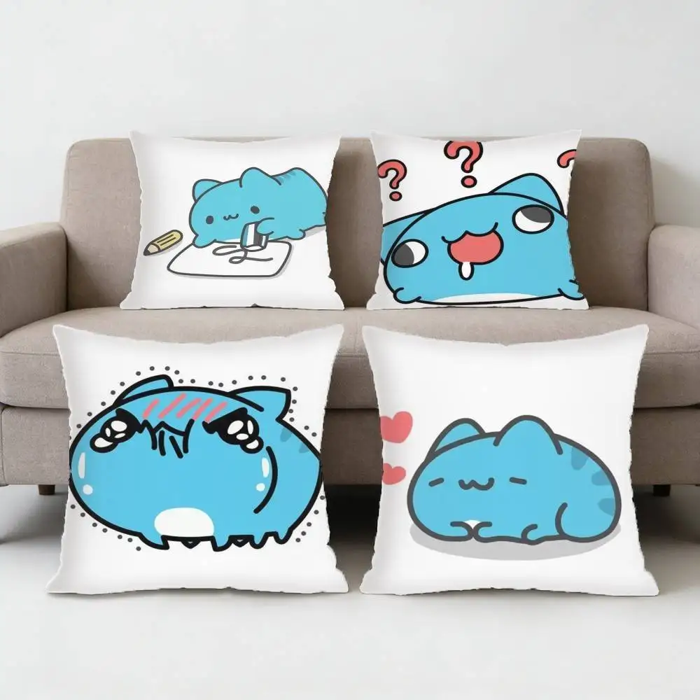 

Cartoon Cute Bugcat Capoo Pillow Case Sofa Living Room Bedroom Headboard Backrest Cushion Square Cushion Nap Time