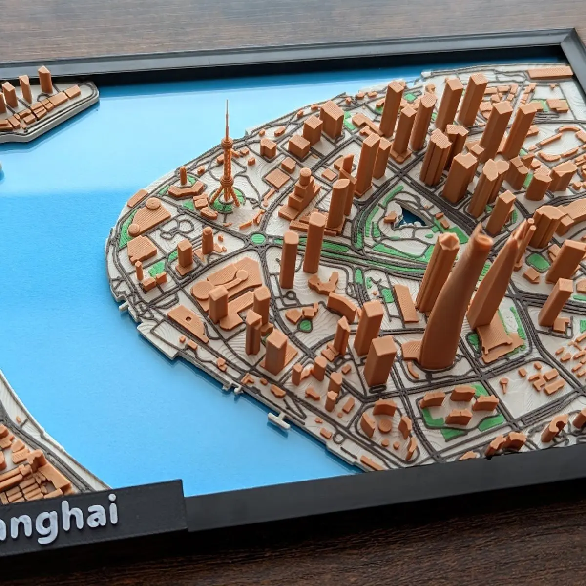 

1:3000 Shanghai Topographic Model, Educational City Planning Sandbox & Modern Geometric Art for Office Decor