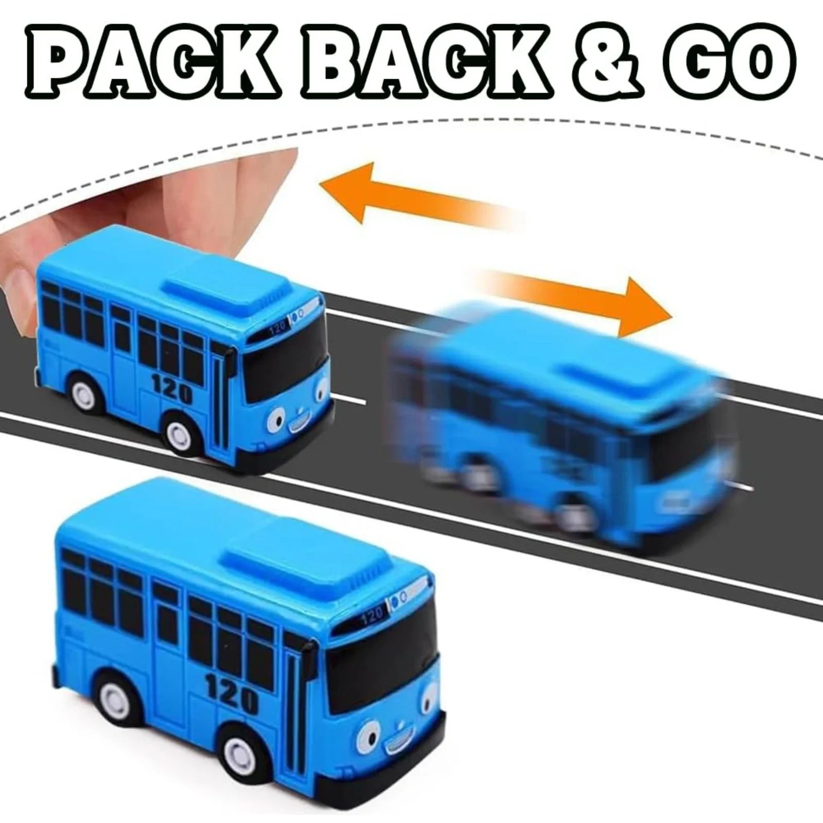 Mini Pull Back Tayo Bus Toy Set for Kids Boys, Cartoon Vehicle Toy, Educational Traffic Playset, Preschool Learning Fun Gift