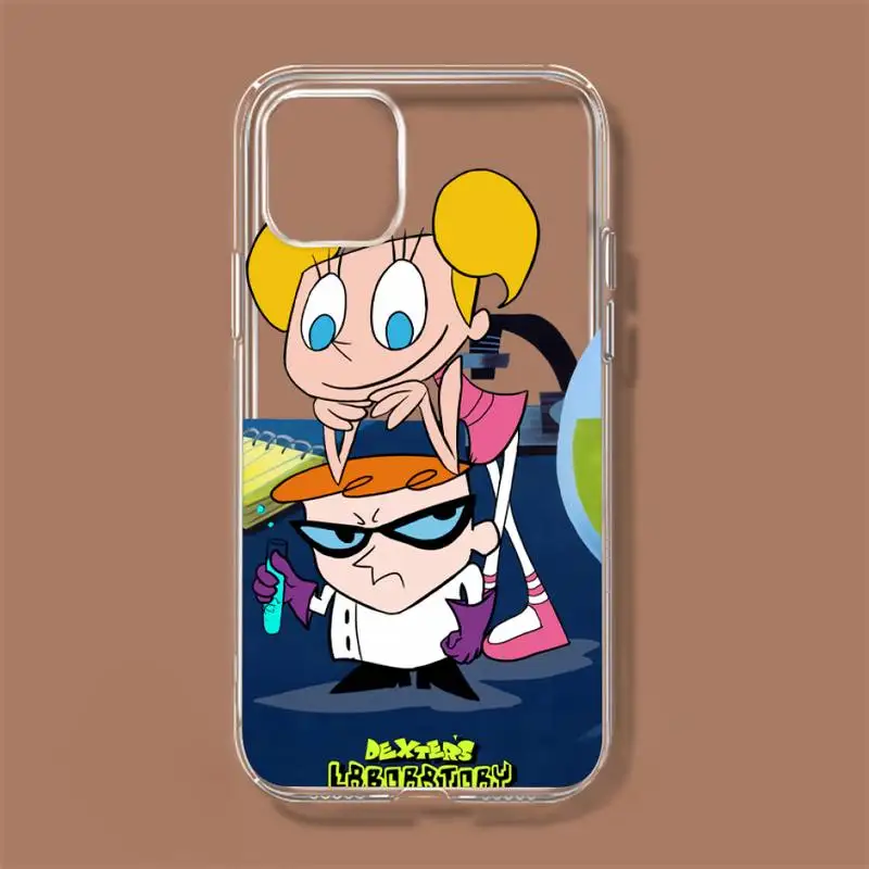 Cartoon Dexter‘s Laboratory Phone Case For iPhone 11 12 Mini 13 14 Pro XS Max X 8 7 6s Plus 5 SE XR Transparent Shell