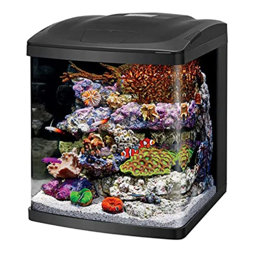 

BioCube aquarium kit for saltwater and freshwater environments: 16-gallon nano tank with customizable LED lighting, acrylic con