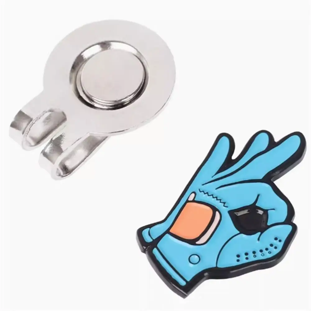 

OK Sign, зажим для кепки для гольфа, мультяшный узор, магнитная метка для мяча для гольфа, декоративное положение мяча, маркер для шляпы для гольфа, ювелирные аксессуары